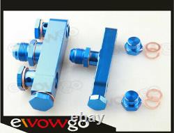 Dual Bosch 044 Fuel Pump Twin Bracket Billet Aluminum Assembly Kit Blue