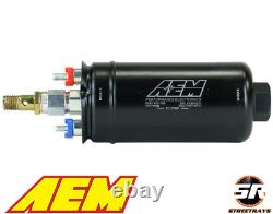 Pompe à carburant haute performance en ligne AEM 50-1009 400LPH avec entrée M18x1.5 et sortie M12x1.5